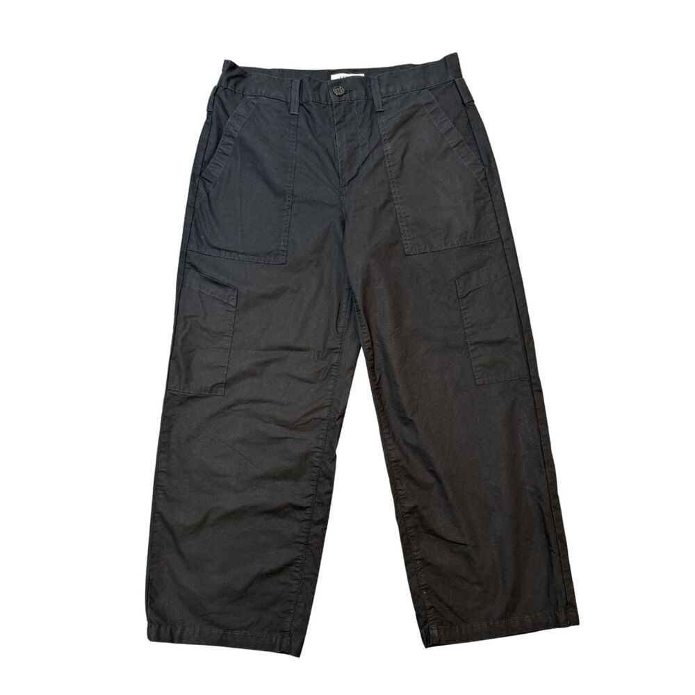 Agolde Black Daria Utility Pant Size 28 Cargo Pant High Waist Cropped Wide Leg